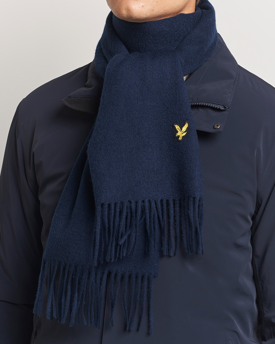 Men |  | Lyle & Scott | Lambswool Scarf Dark Navy