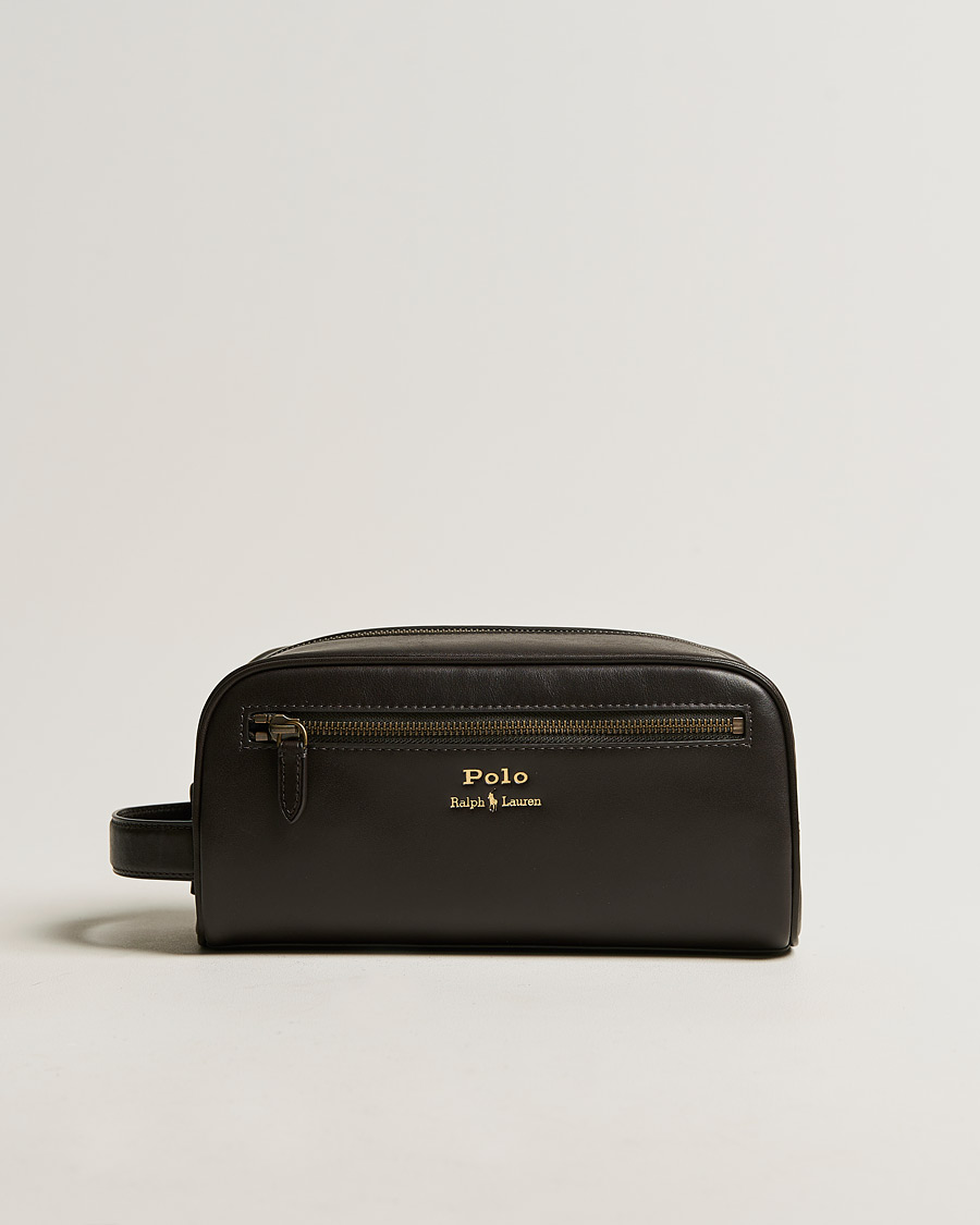 Polo Ralph Lauren Leather Washbag Brown at CareOfCarl