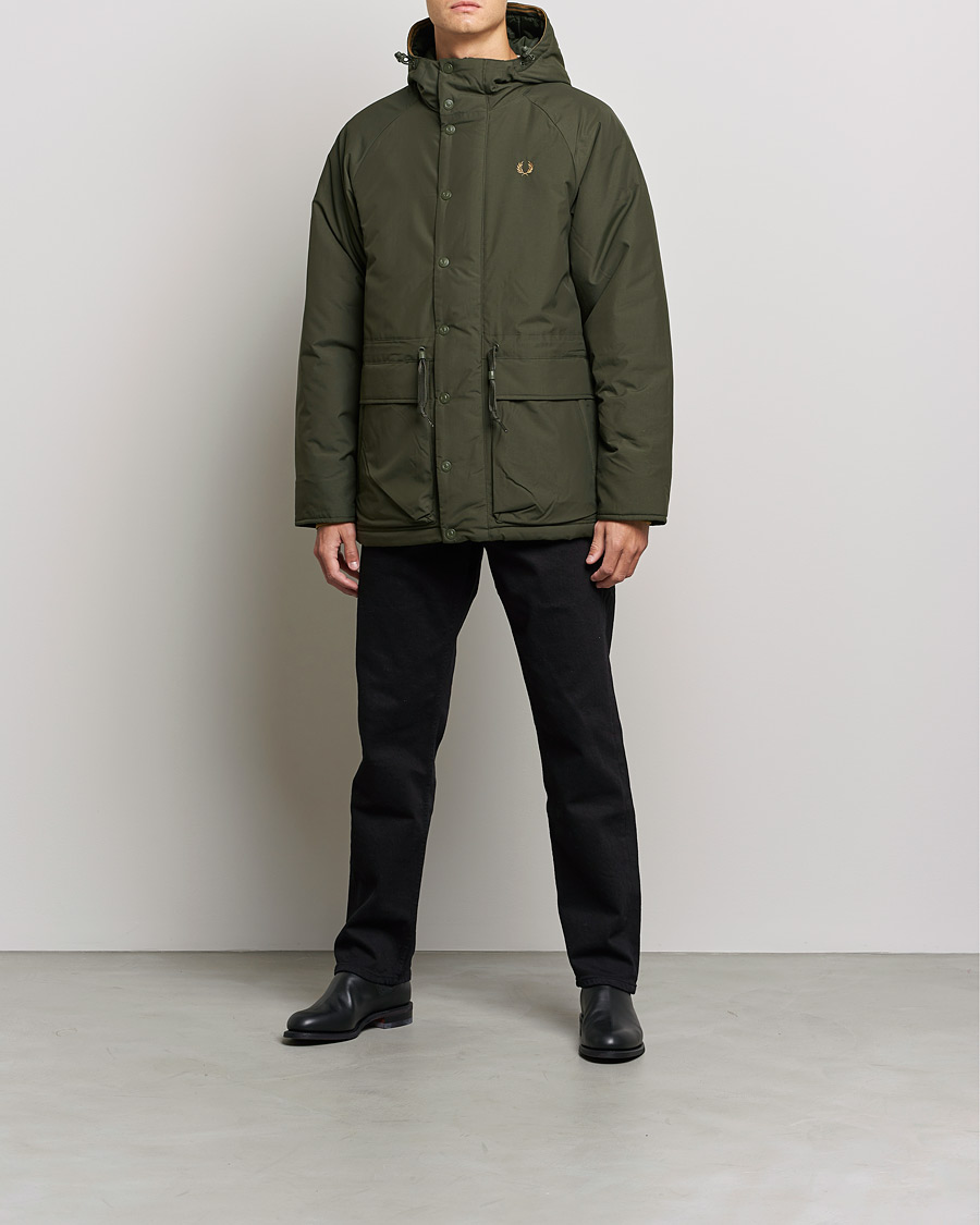 Fred Perry Padded Zip Through Parka Hunting Green at CareOfCarl.com