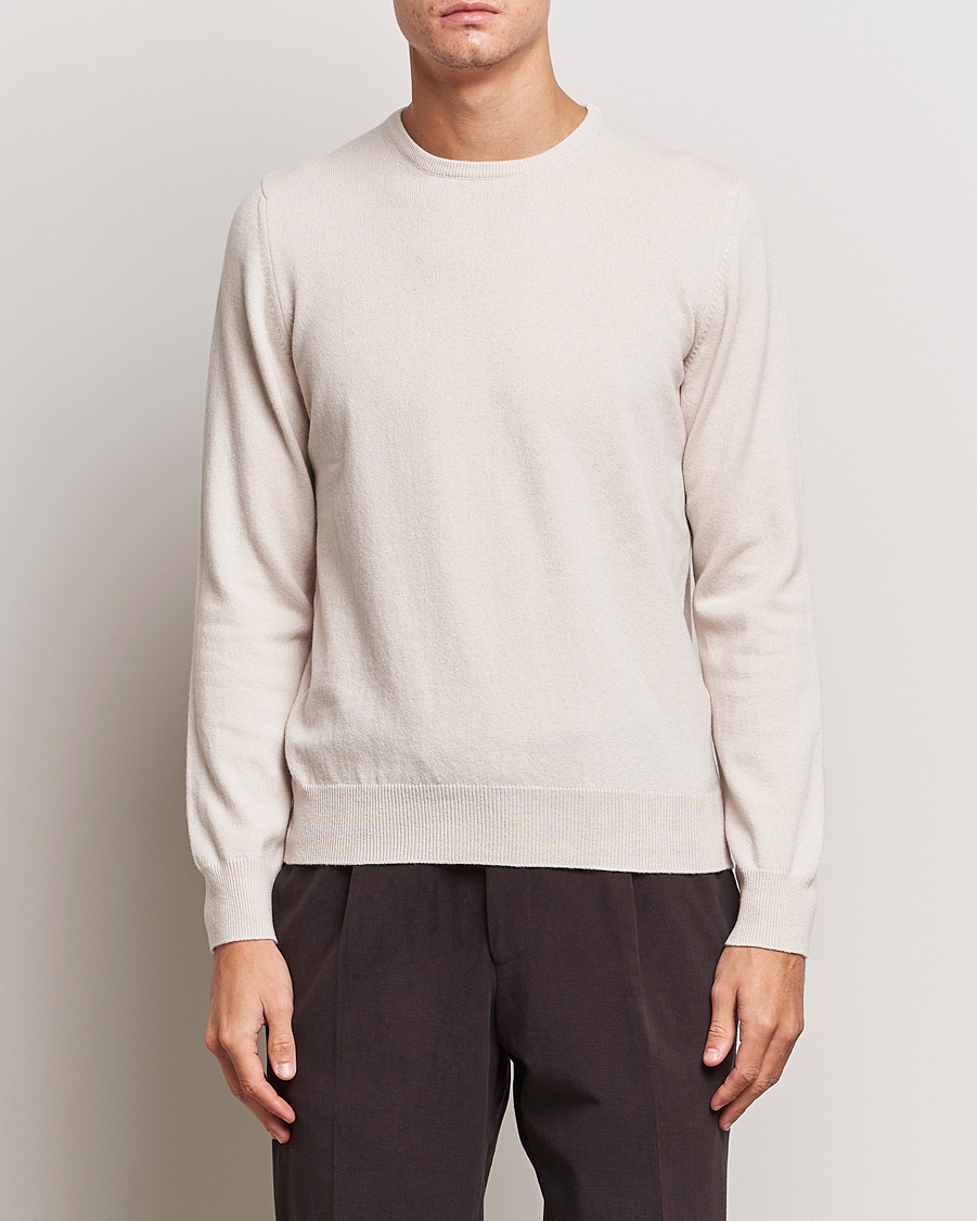 Gran Sasso Wool/Cashmere Half Zip Beige at CareOfCarl.com