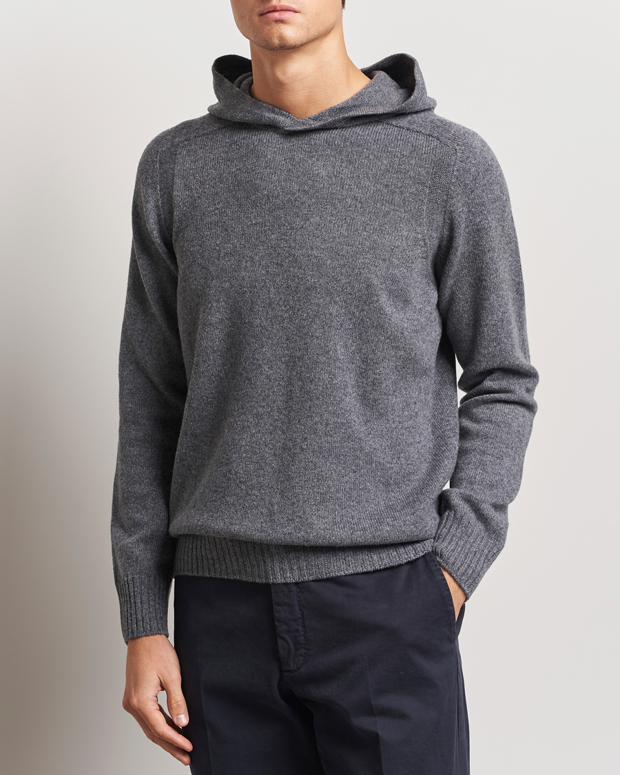 Men |  | Gran Sasso | Wool Hoodie Grey Melange