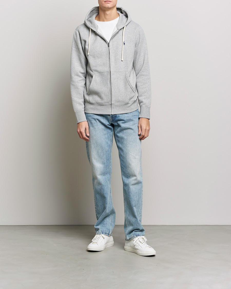 Ralph lauren full zip hoodie grey online