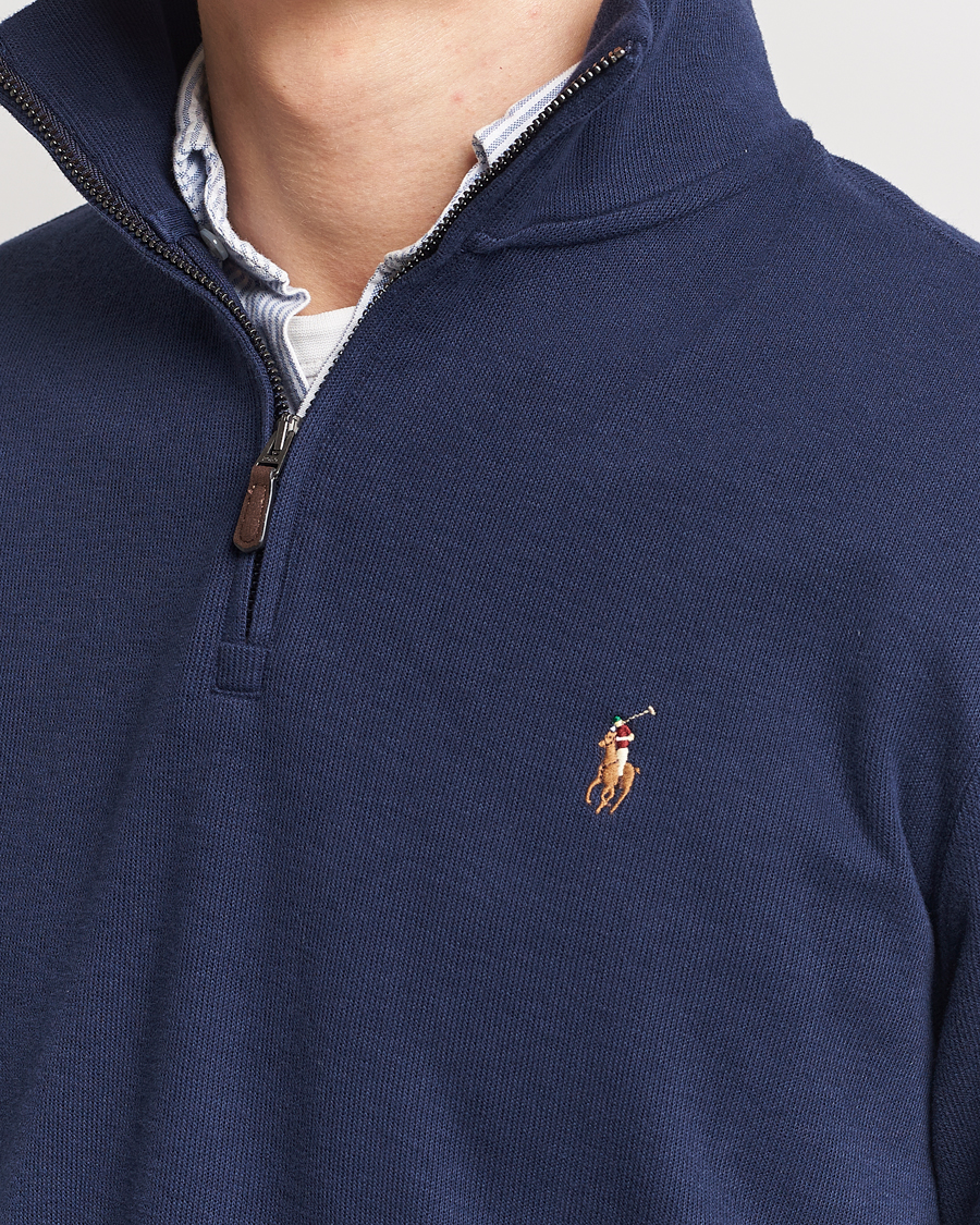 Polo Ralph Lauren icon logo colourblock hybrid half zip sweatshirt in  resort orange multi | ASOS