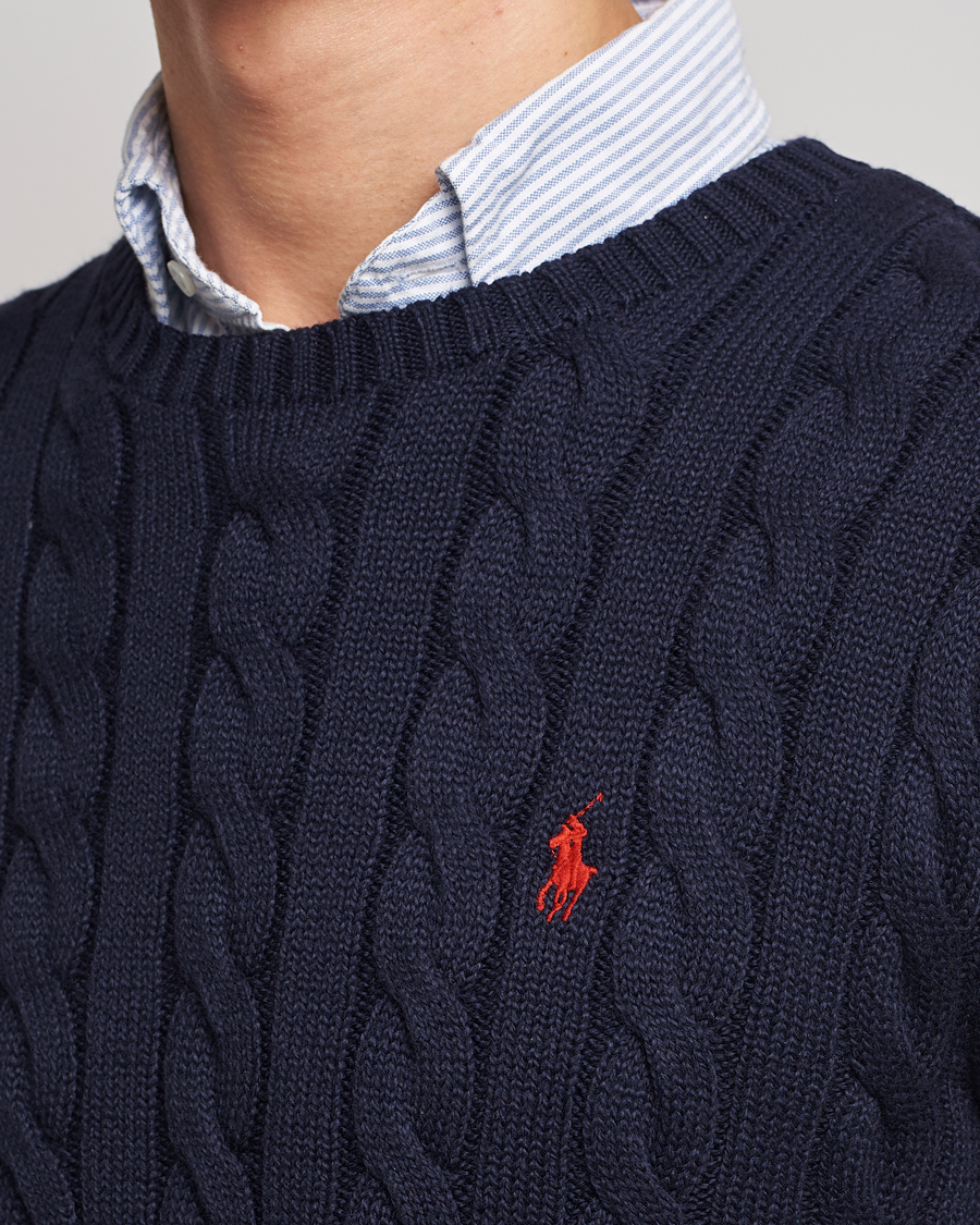 Polo Ralph Lauren Cotton Cable Pullover Hunter Navy at 