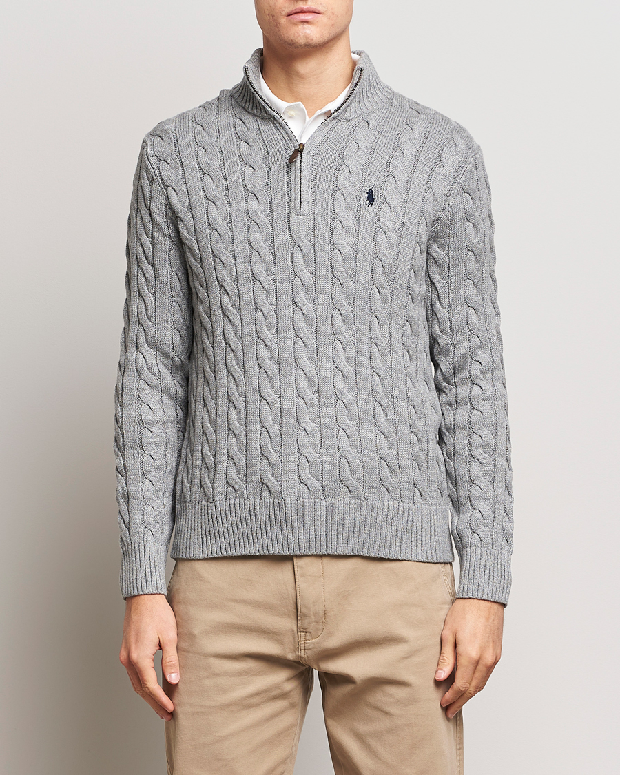 Grey ralph lauren half zip sale