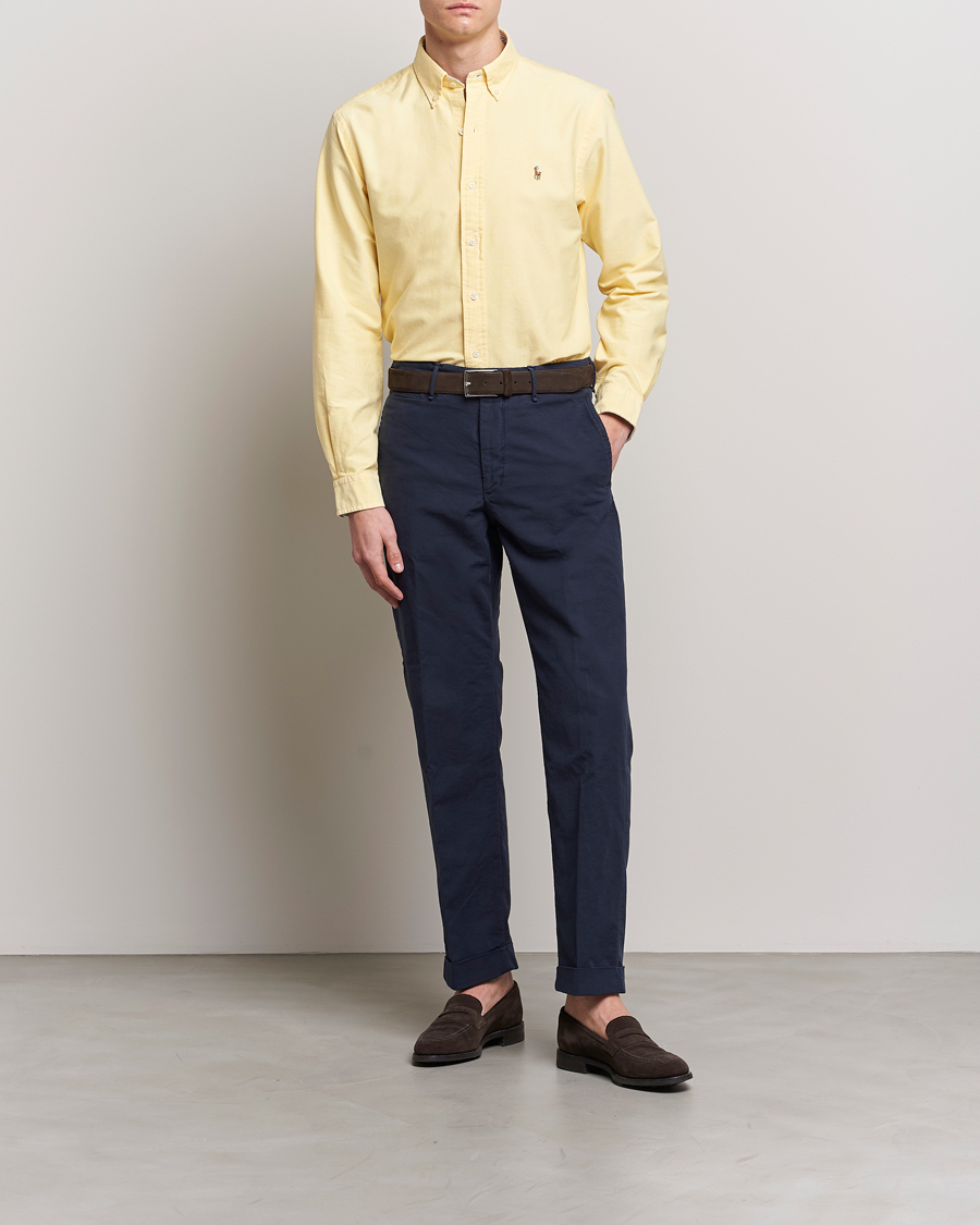 Yellow fitted hot sale shirt