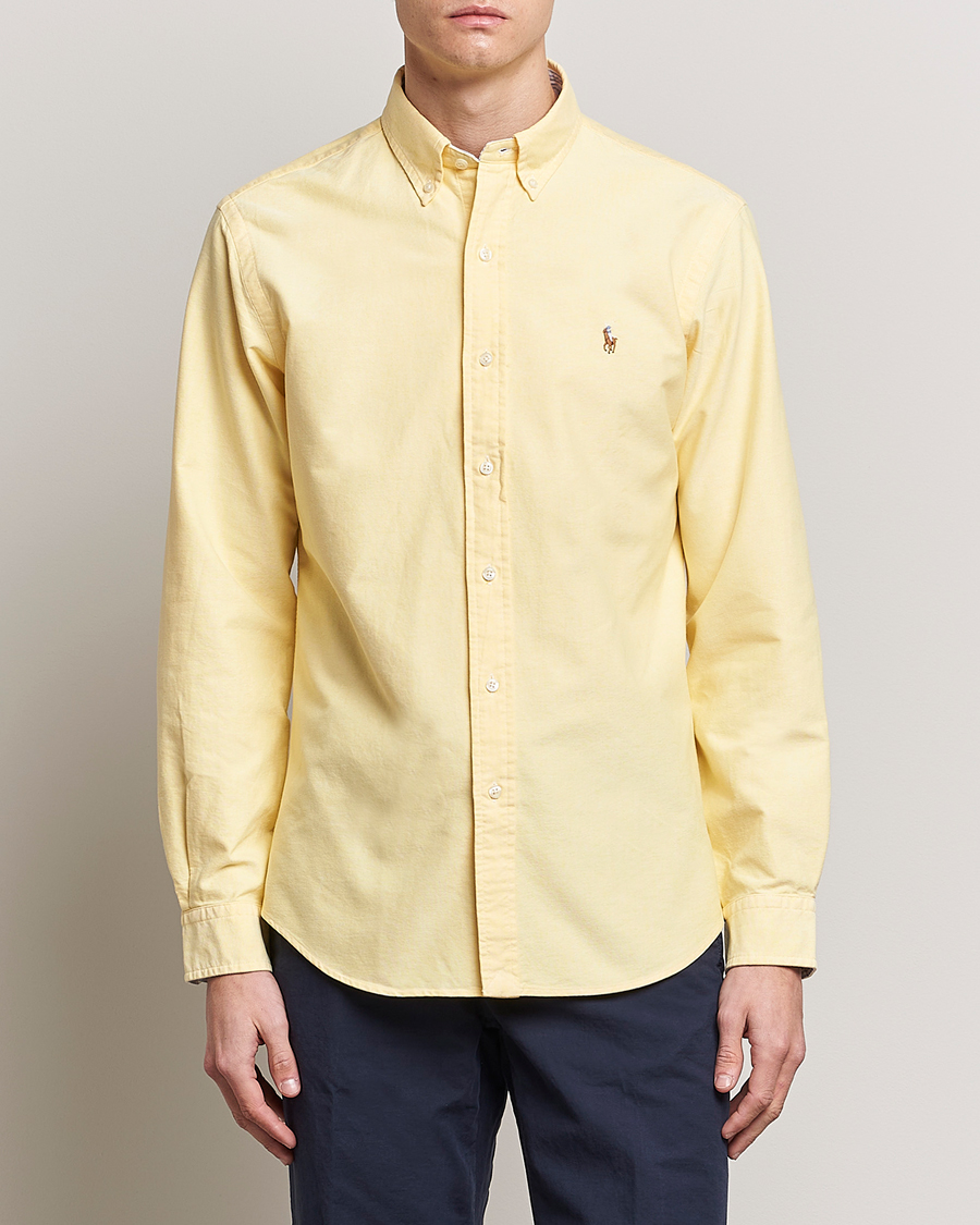 Polo Ralph Lauren Custom Fit Oxford Button Down Shirt Yellow at