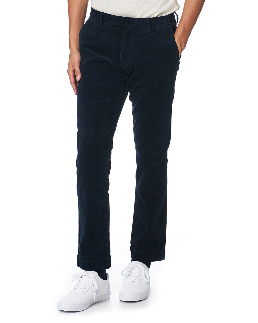 Polo Ralph Lauren Hudson Slim Fit Corduroy Trousers Hunter Navy At CareOfCa