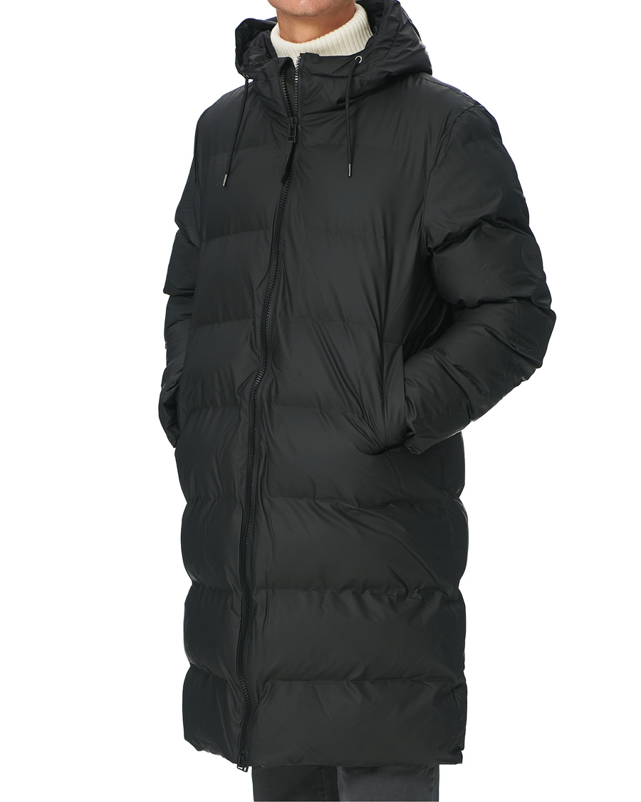 rains long puffer jacket sort