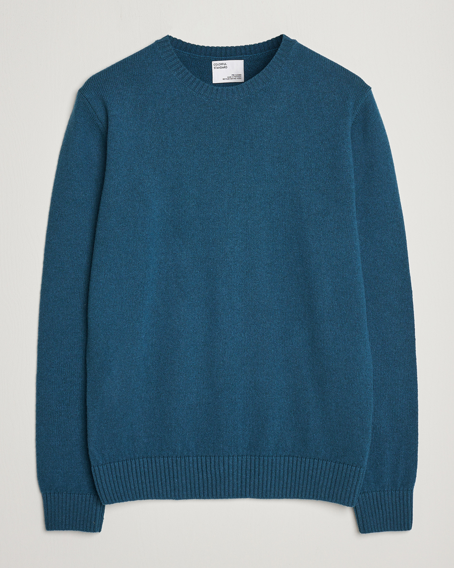 GANT Cotton Cable Crew Neck Pullover Evening Blue at CareOfCarl.com