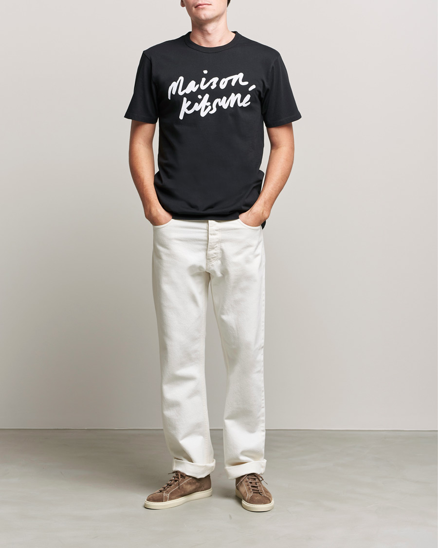 maison kitsune handwriting t shirt