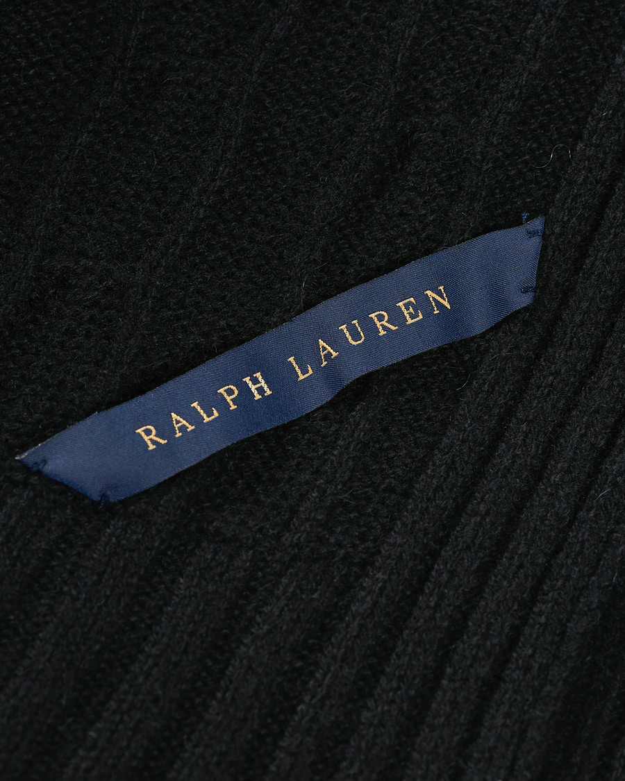 Men | Loungewear | Ralph Lauren Home | Cable Knitted Cashmere Throw Midnight Black