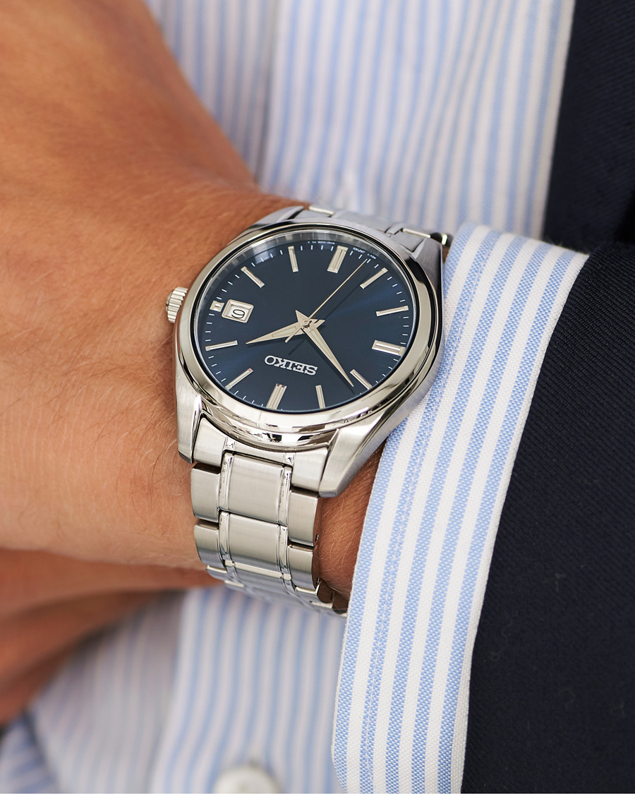 Seiko Sapphire 40mm Steel Blue Dial at CareOfCarl