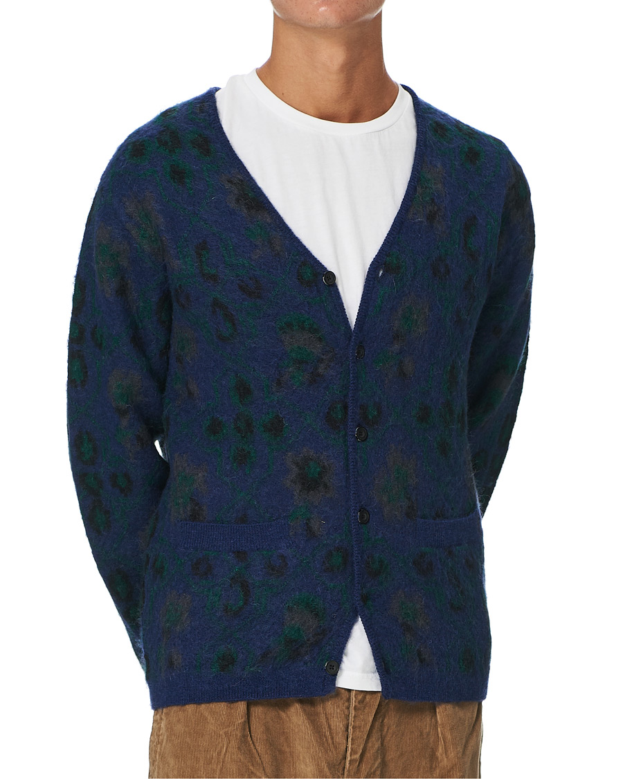 BEAMS PLUS Botanical Jacquard Cardigan Navy at CareOfCarl.com