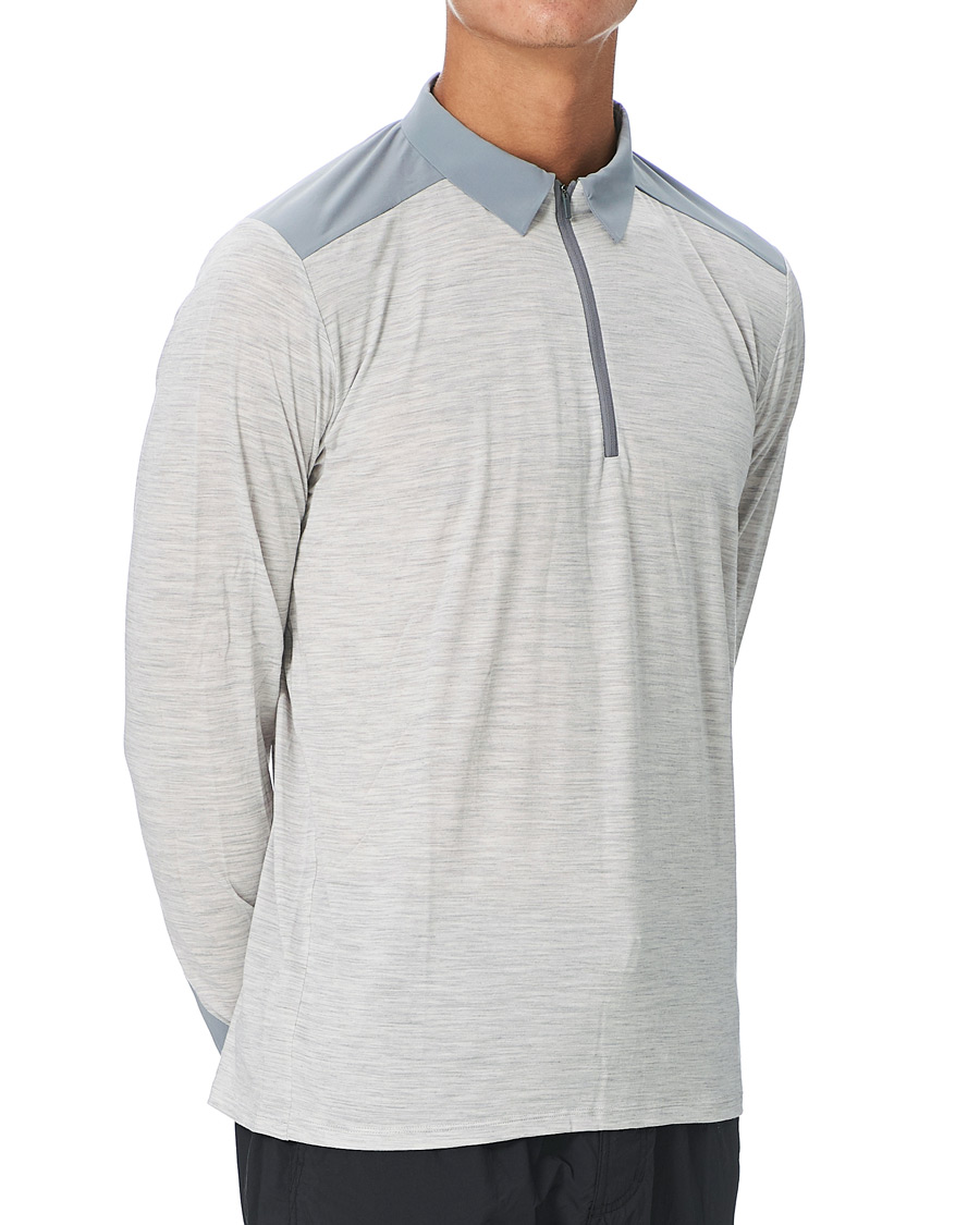 Arc'teryx Veilance Frame Long Sleeve Polo Light Grey Heather at