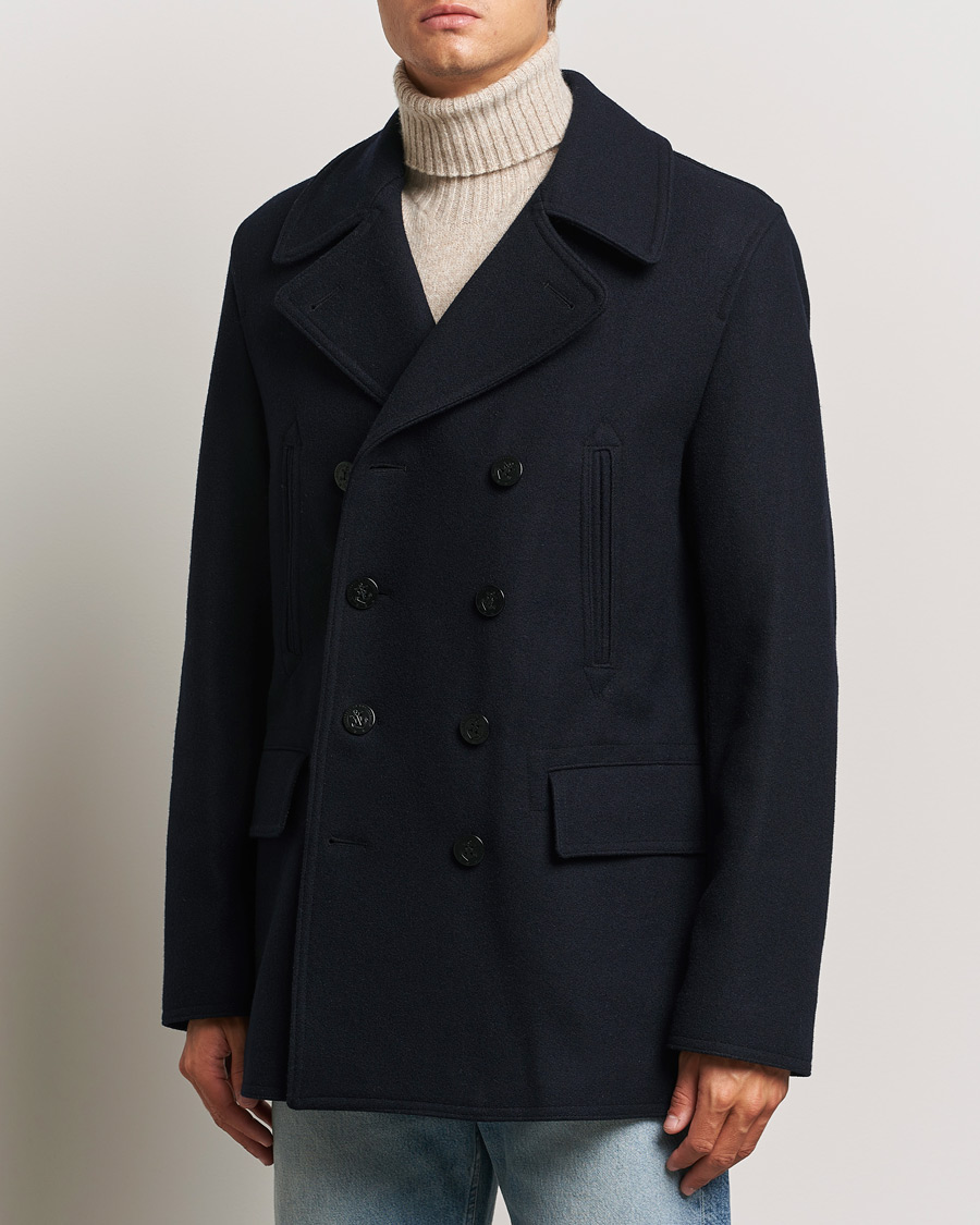 Men |  | Gloverall | Churchill Reefer Peacoat Navy