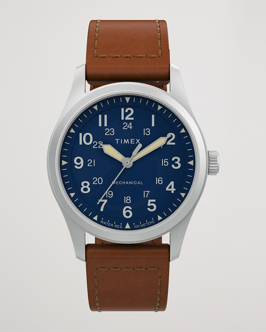 Timex Men Automatic Blue Round Stainless Steel Dial Watch- TWEG23501