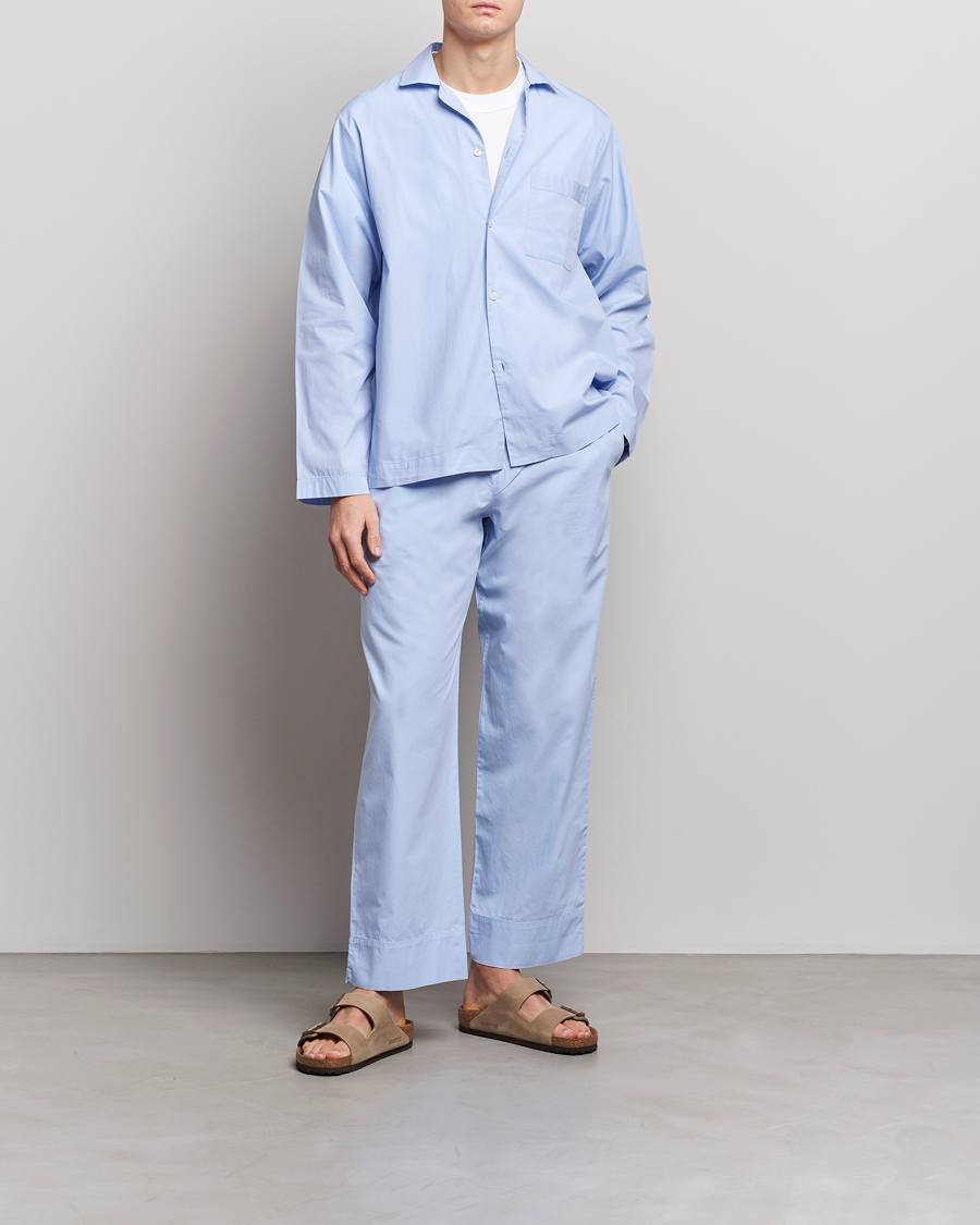 Tekla Poplin Pyjama Pants Light Blue at CareOfCarl.com