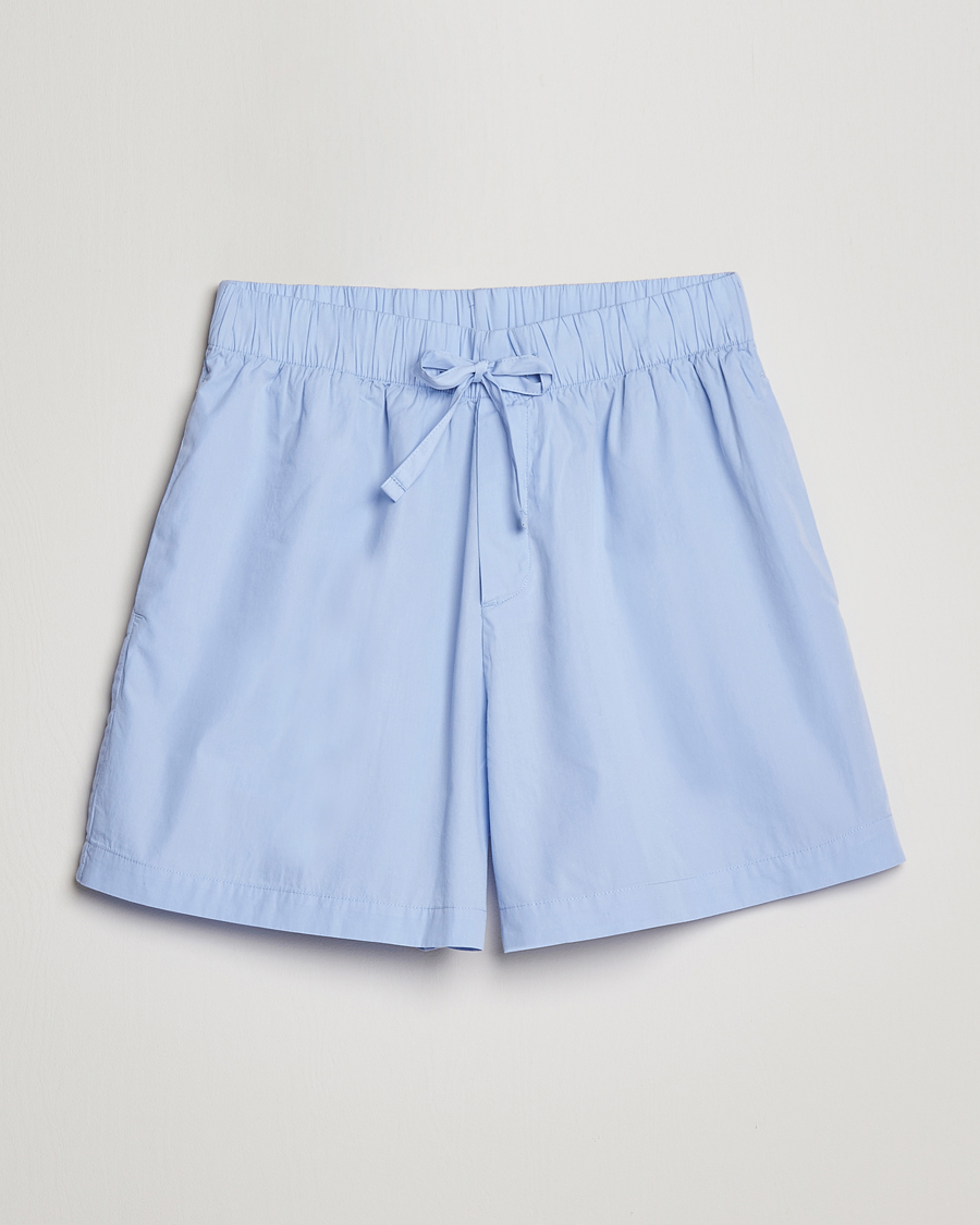 Tekla Poplin Pyjama Shorts Light Blue at
