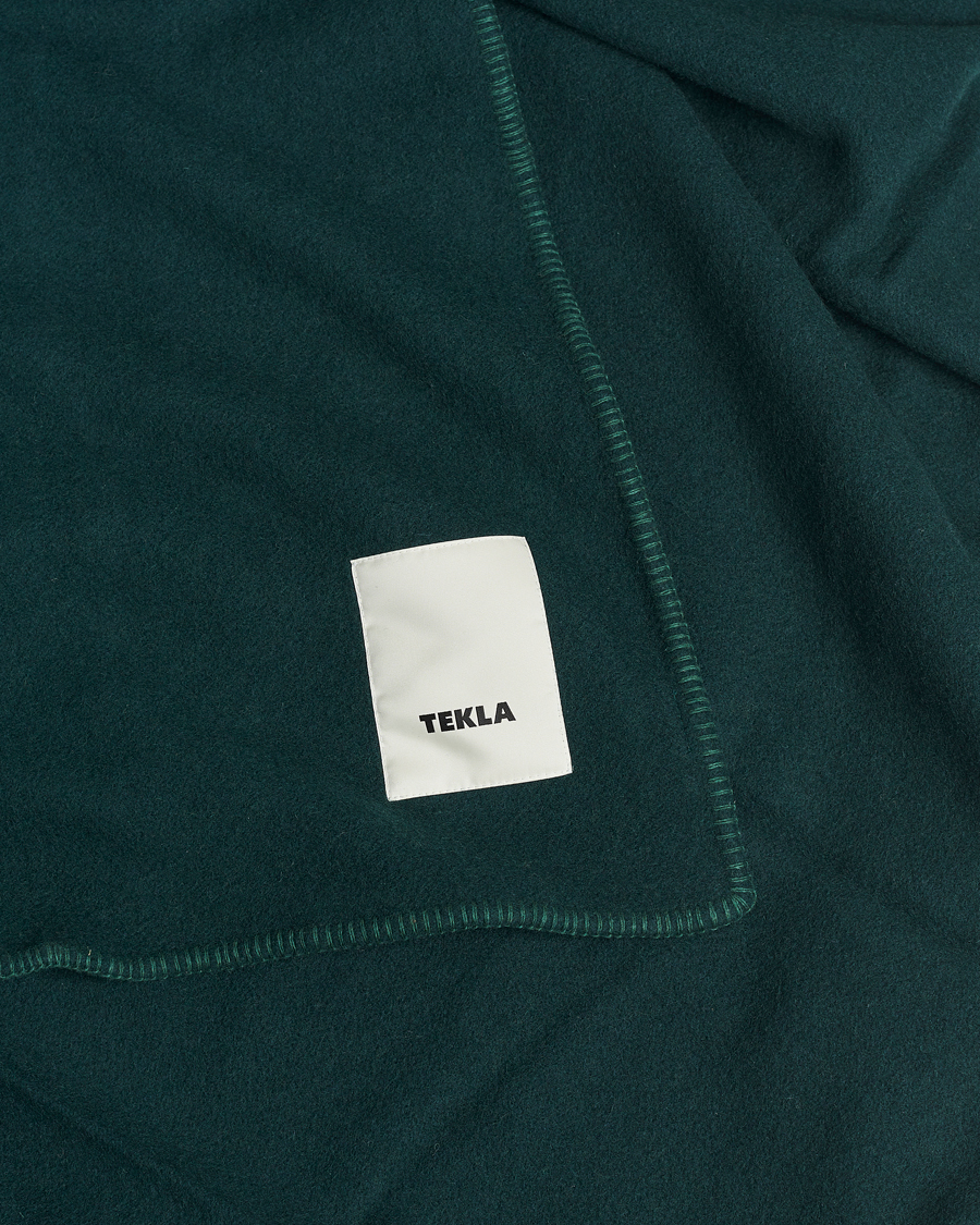 Tekla Pure New Wool Blanket Dark Green at CareOfCarl.com