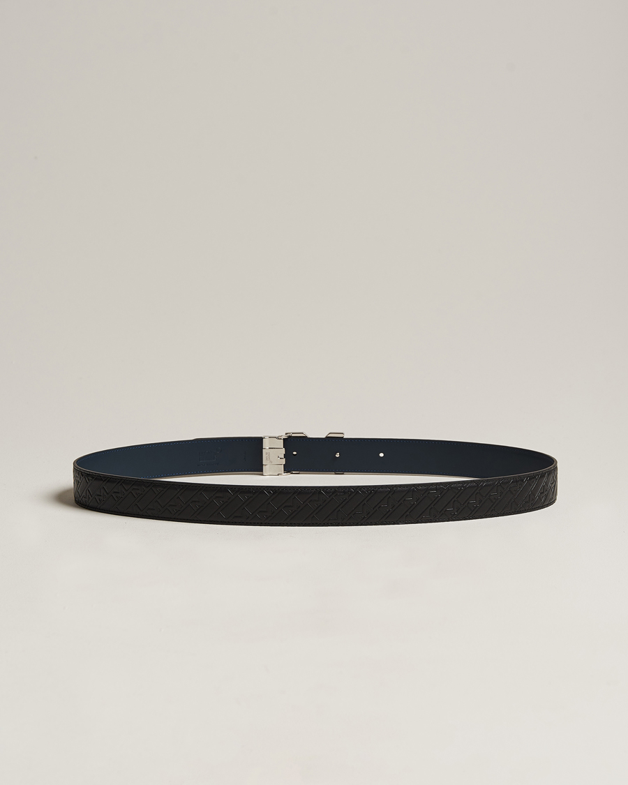 Hugo Boss Reversible Italian-leather Belt With Monogram Buckle- Black Men's  Business Belts Size 36