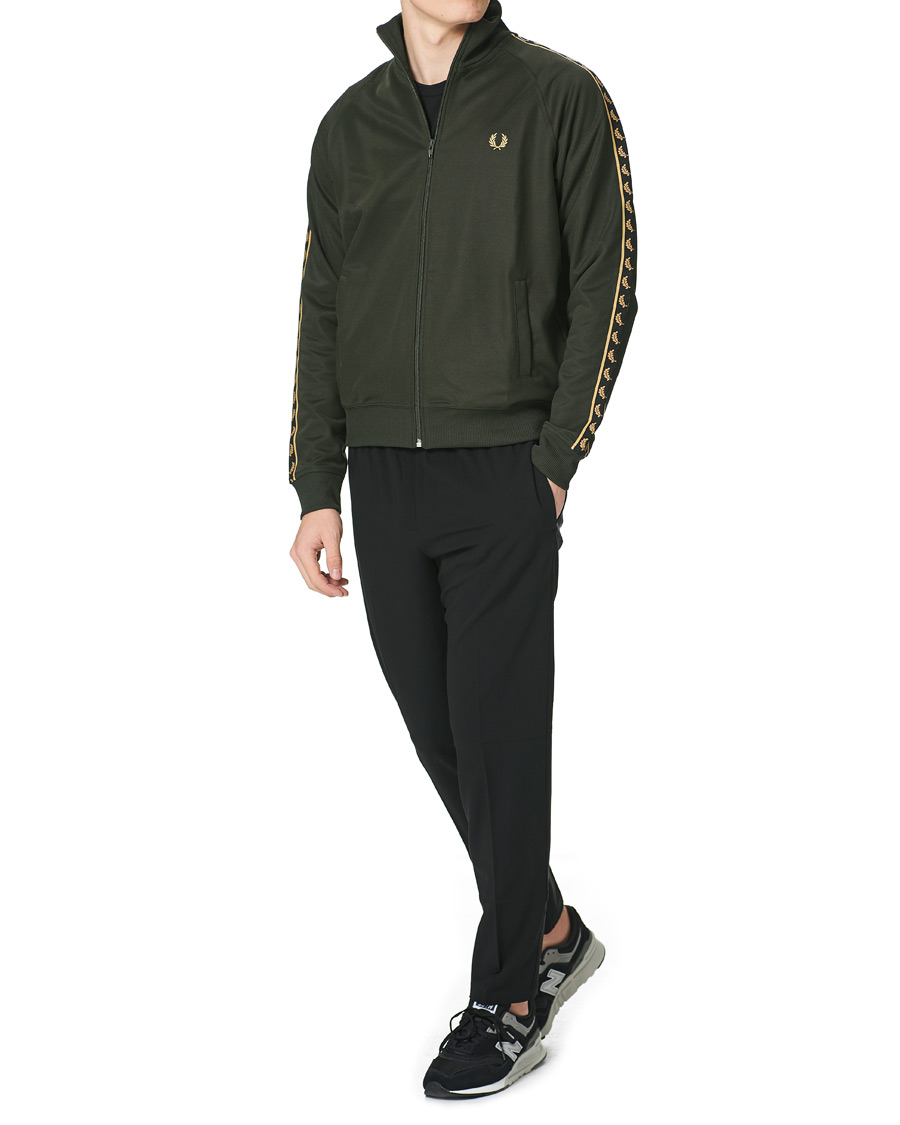 Fred Perry Gold Taped Track Jacket Green at CareOfCarl.com