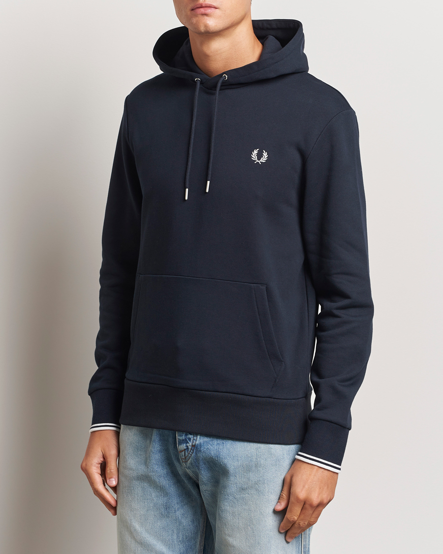 Men |  | Fred Perry | Tipped Hoodie Navy