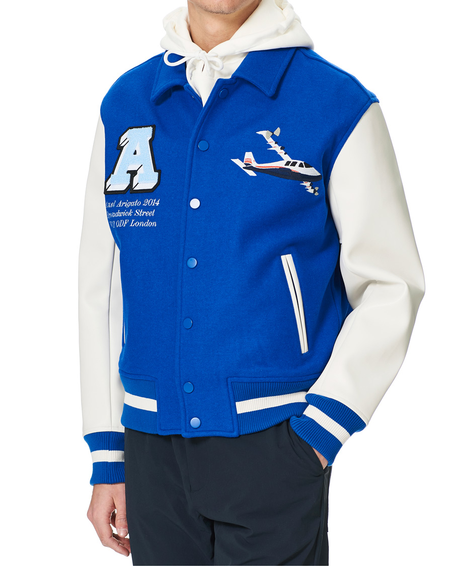 Axel Arigato Mayday Varsity Bomber Jacket Klein Blue at CareOfCarl