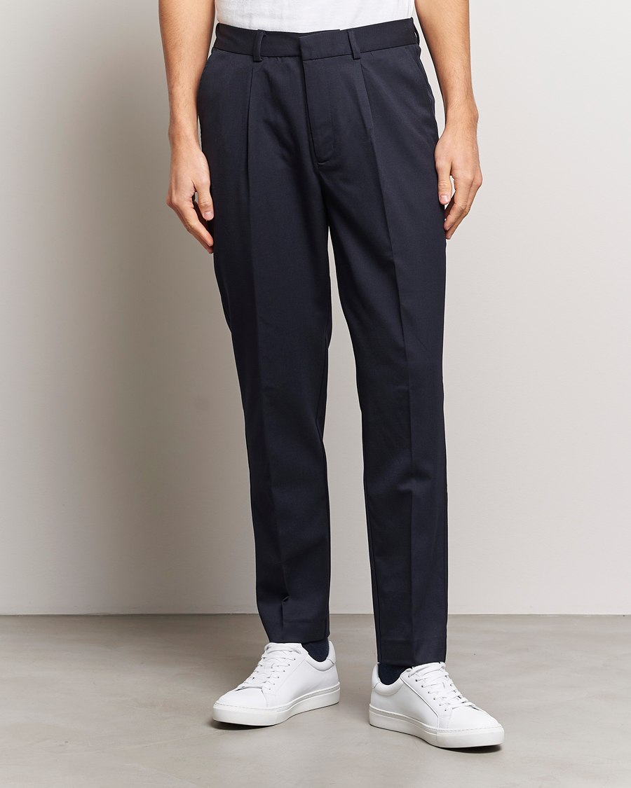 A Day's March Smart Trousers Wool Twill Navy