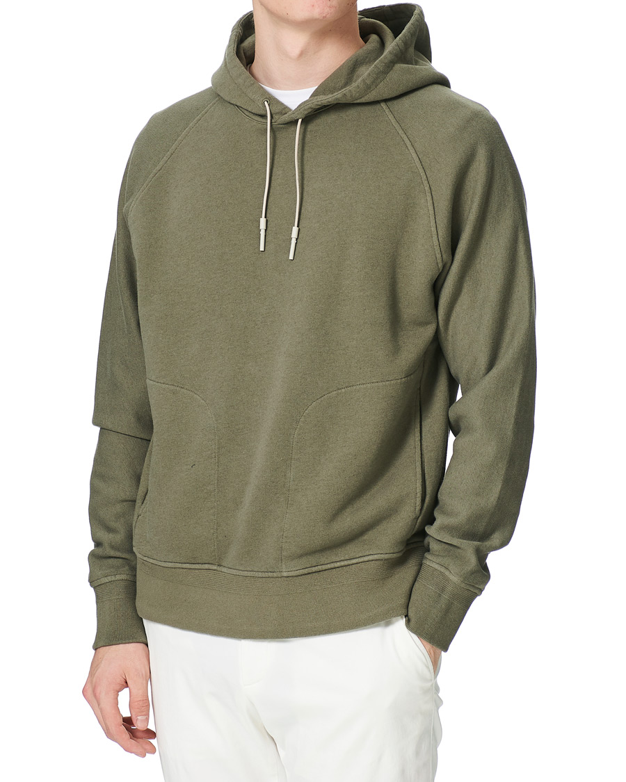 Ermenegildo Zegna Cotton/Cashmere Hoodie Sage Green at CareOfCarl.com