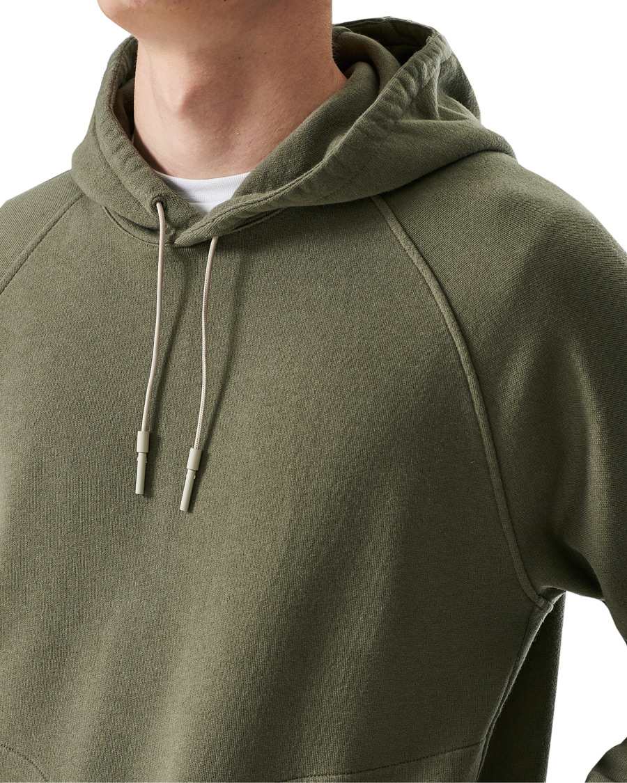 Ermenegildo Zegna Cotton/Cashmere Hoodie Sage Green at CareOfCarl.com