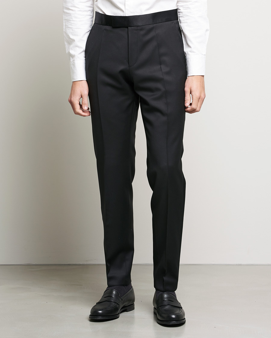 Buy Ankit V Kapoor Black Suiting Peak Lapel Tuxedo Pant Set Online  Aza  Fashions