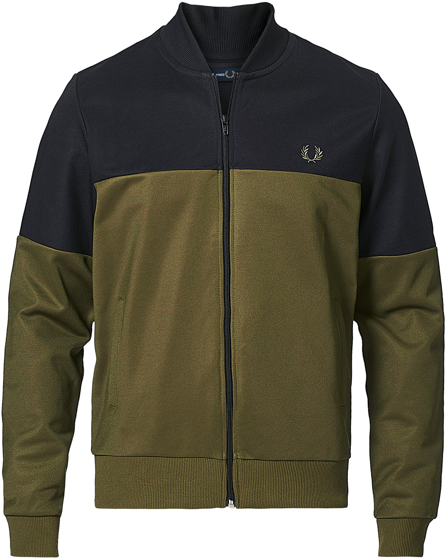 Fred Perry Colorblock Track Jacket Black Military at CareOfCarl.com