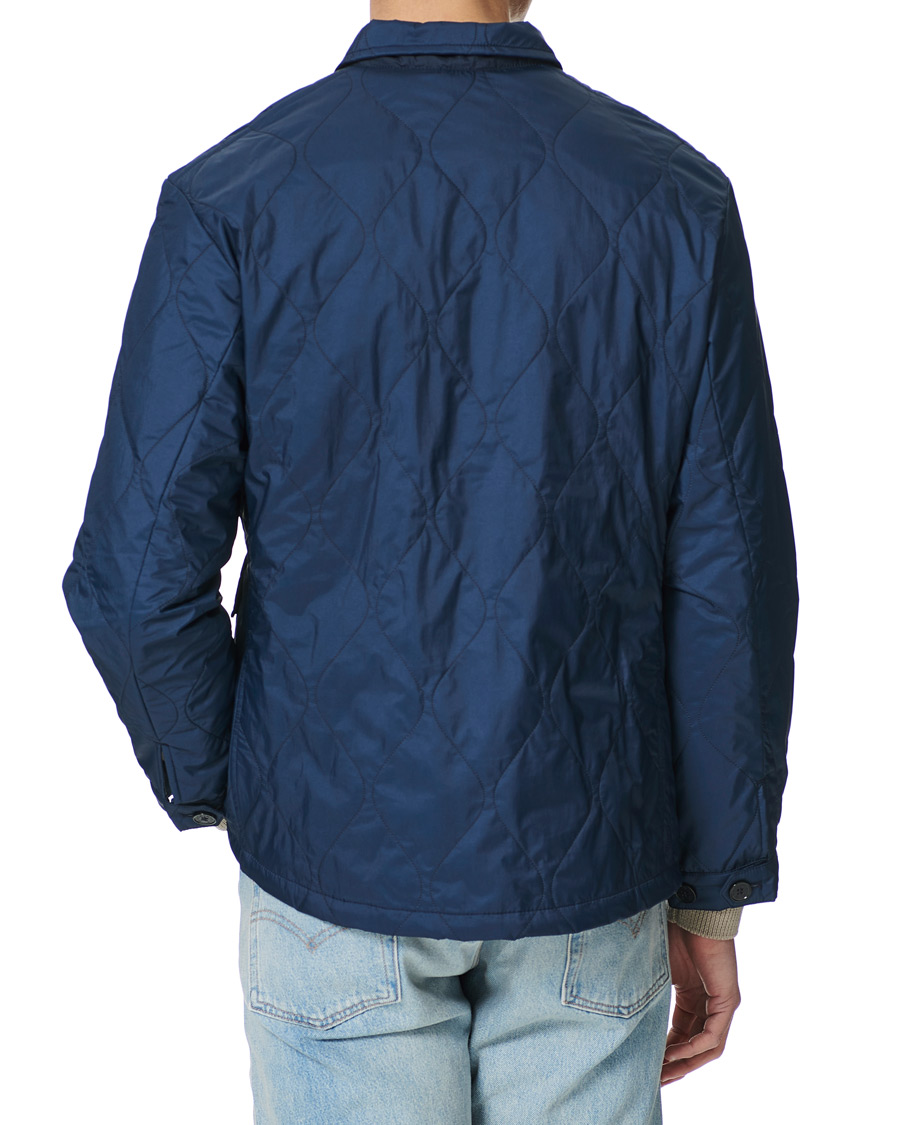 Mackintosh Nylon Quilted Chore Jacket Navy at CareOfCarl.com