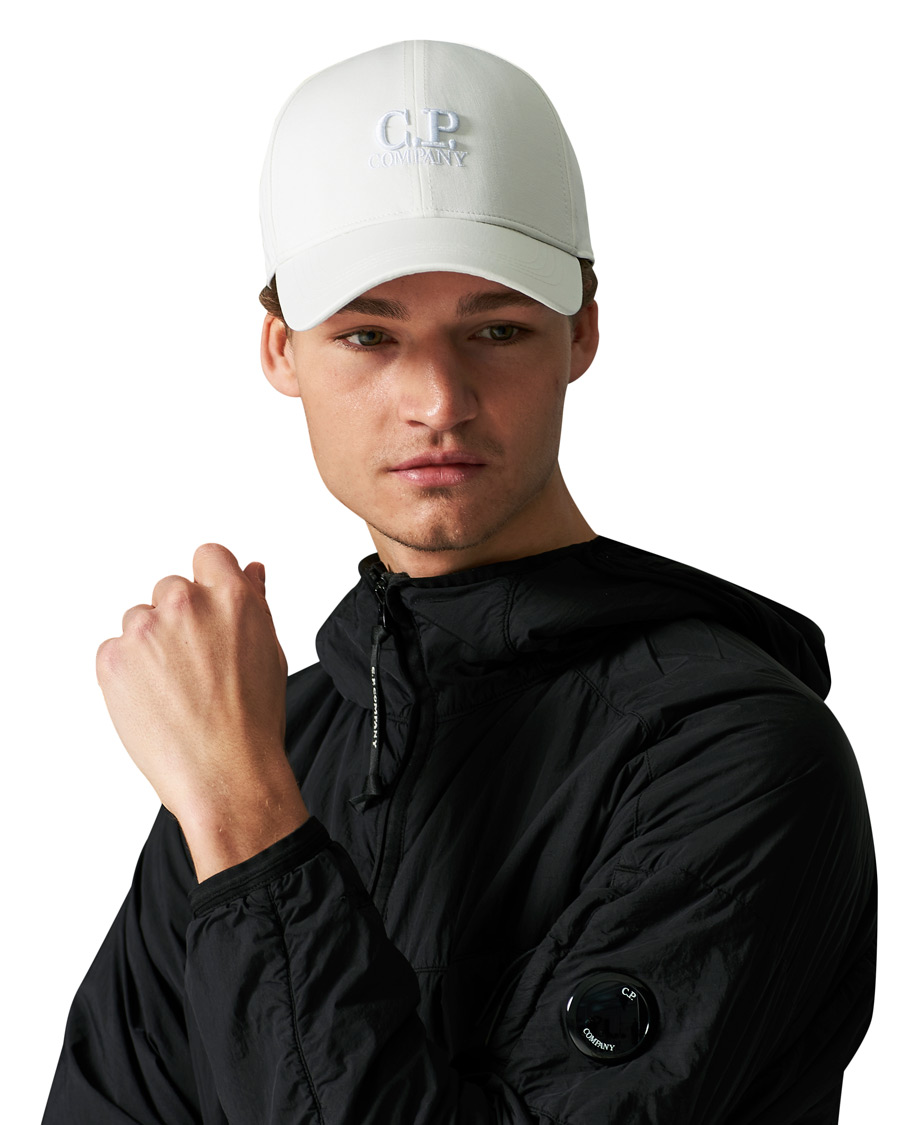 C.P. Company Cotton Gabardine Cap White at CareOfCarl