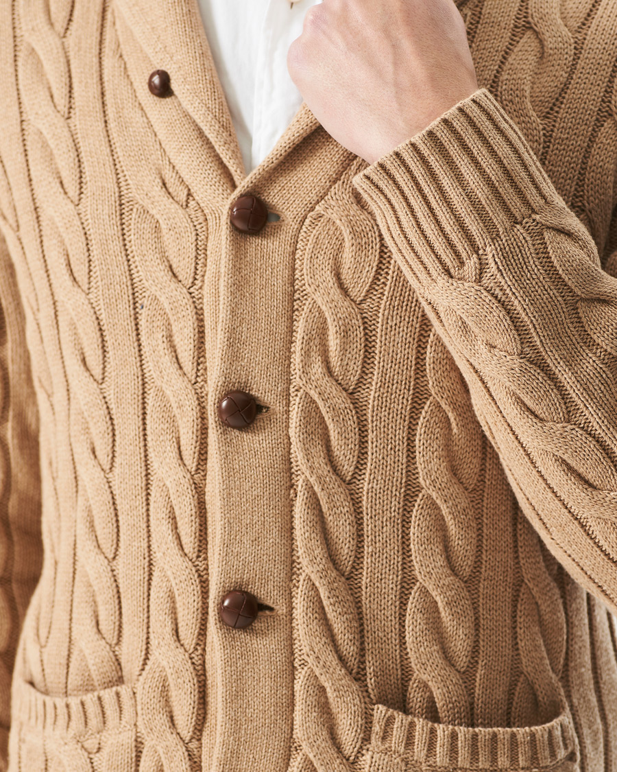 Ralph lauren camel on sale cardigan