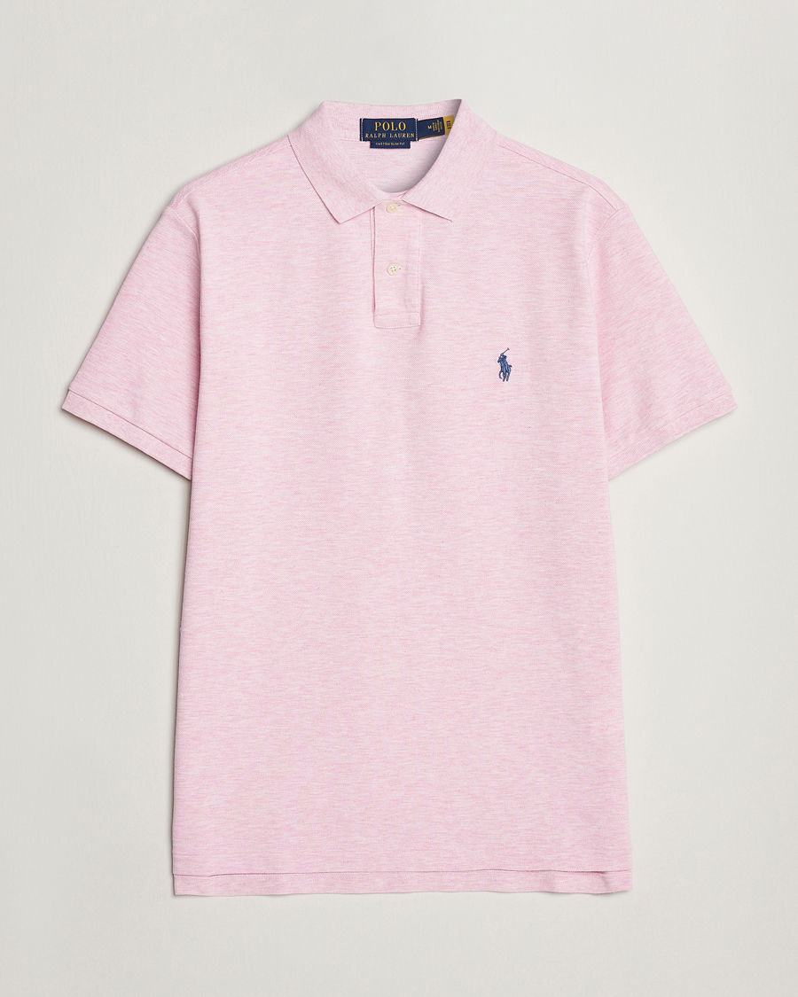 Polo Ralph Lauren Hot Pink Cotton Tee Shirt Top with Navy Blue