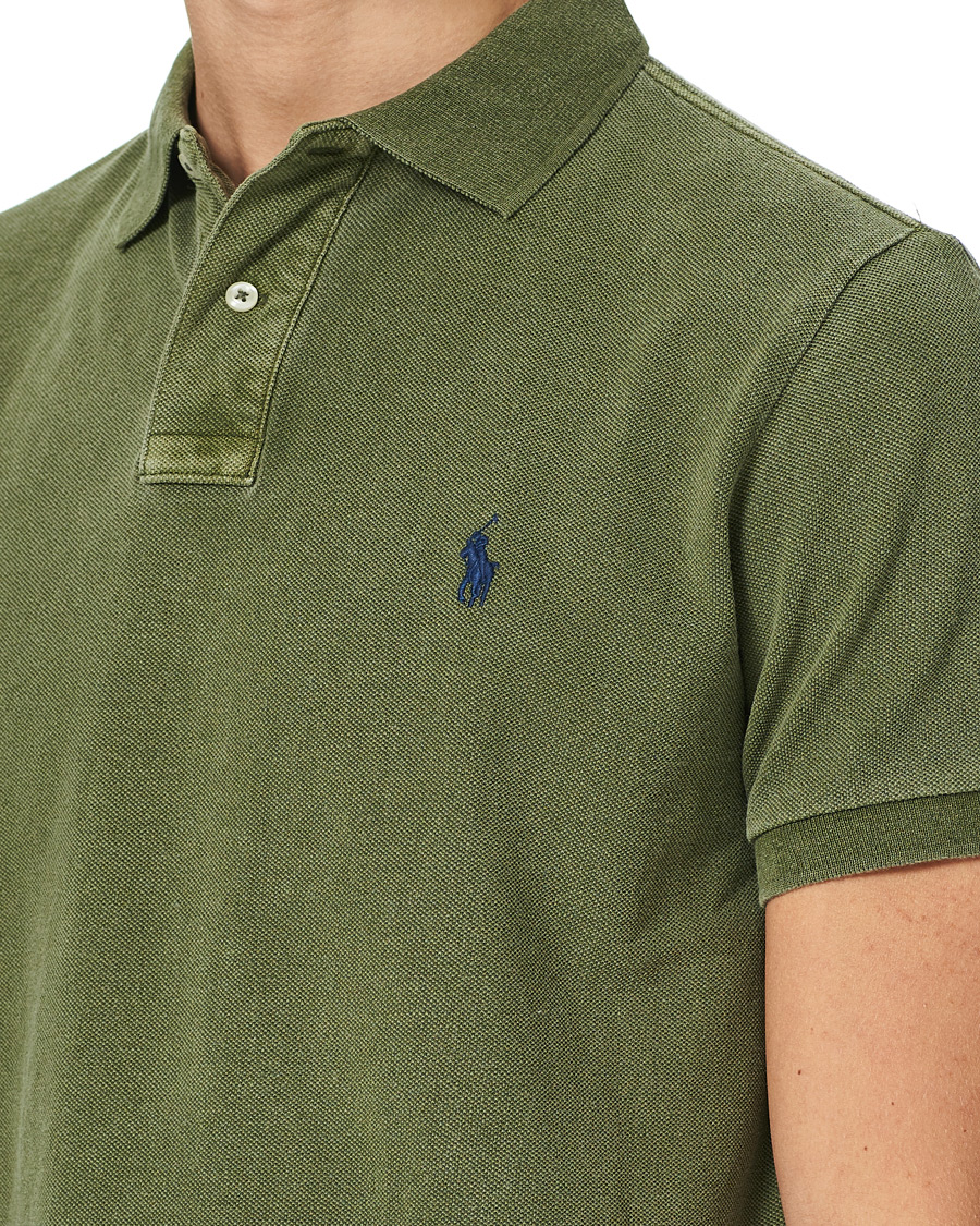 Polo Ralph Lauren Custom Slim Fit Garment Dyed Polo Army Olive at CareOfCar
