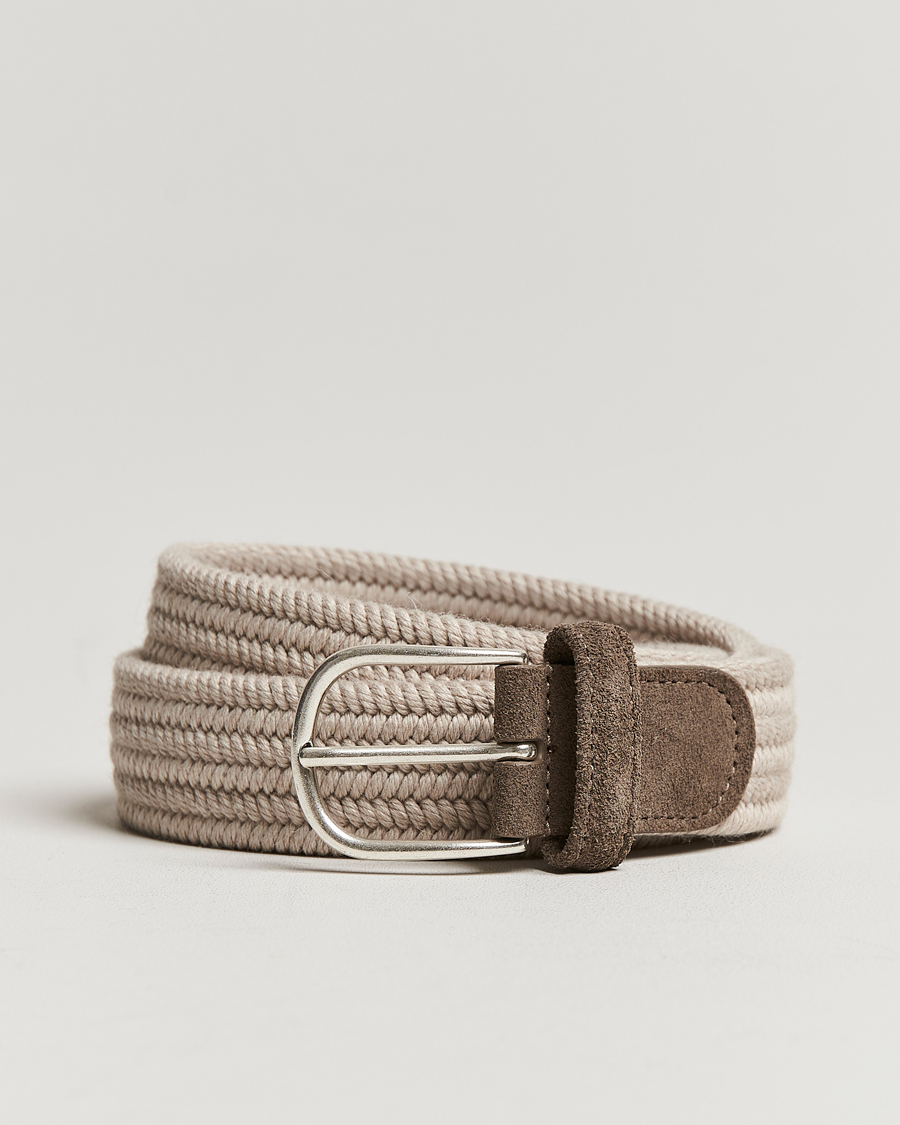 Anderson's Braided Wool Belt Beige at