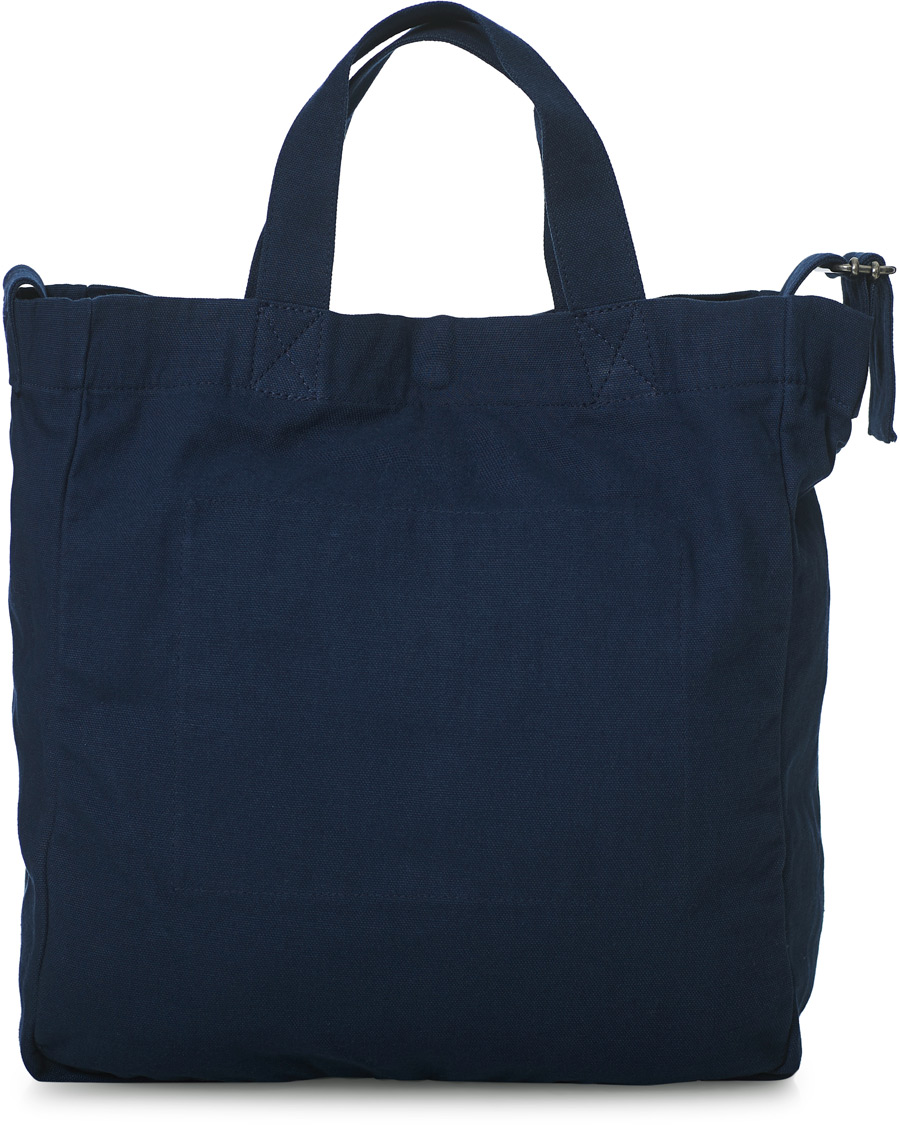 Blue canvas store tote bag