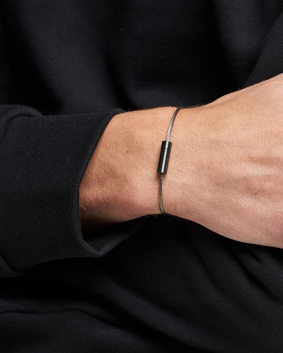 LE GRAMME Cable Bracelet Brushed Black Ceramic 5g at CareOfCarl.com