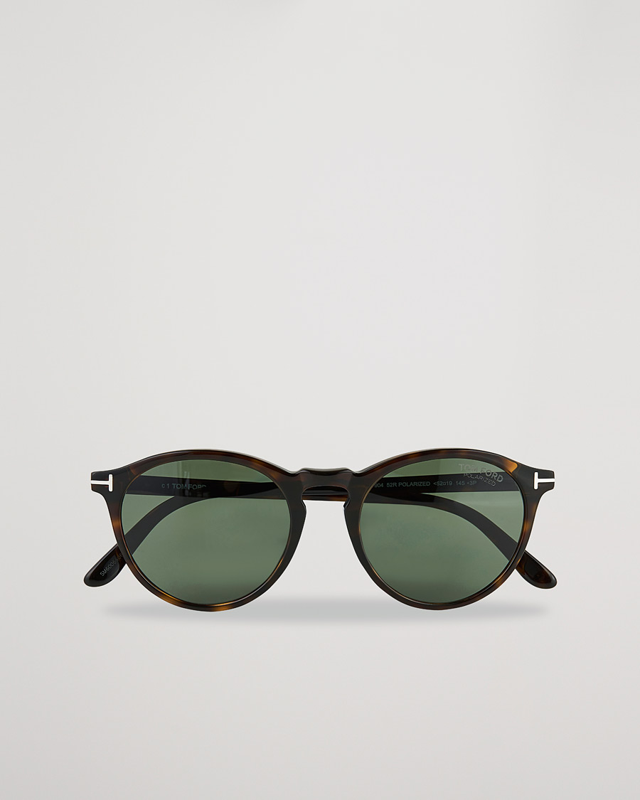 Tom Ford Aurele Polarized Sunglasses Dark Havana Green at