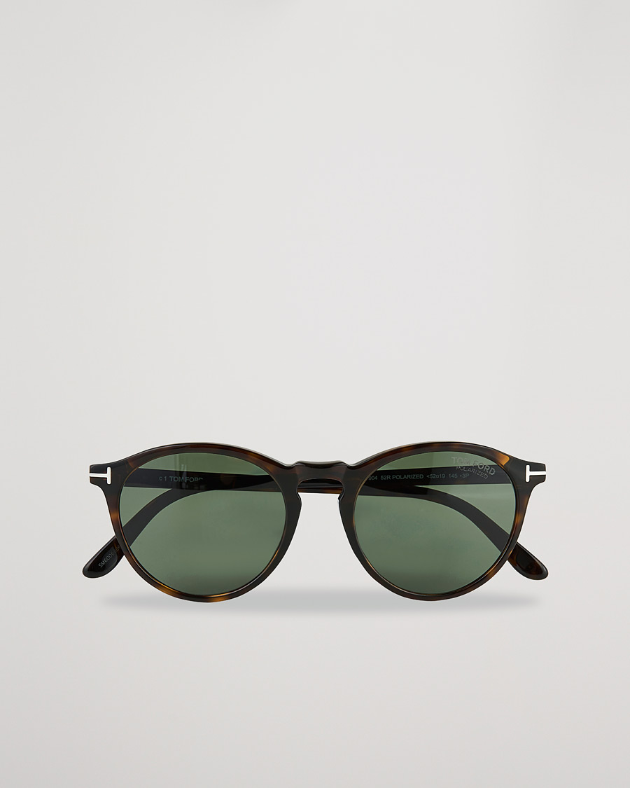 Tom Ford Aurele Polarized Sunglasses Dark Havana/Green at 