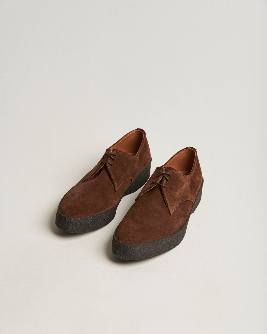 Sanders Edwin Unlined Suede Penny Loafer Milkshake at CareOfCarl.com