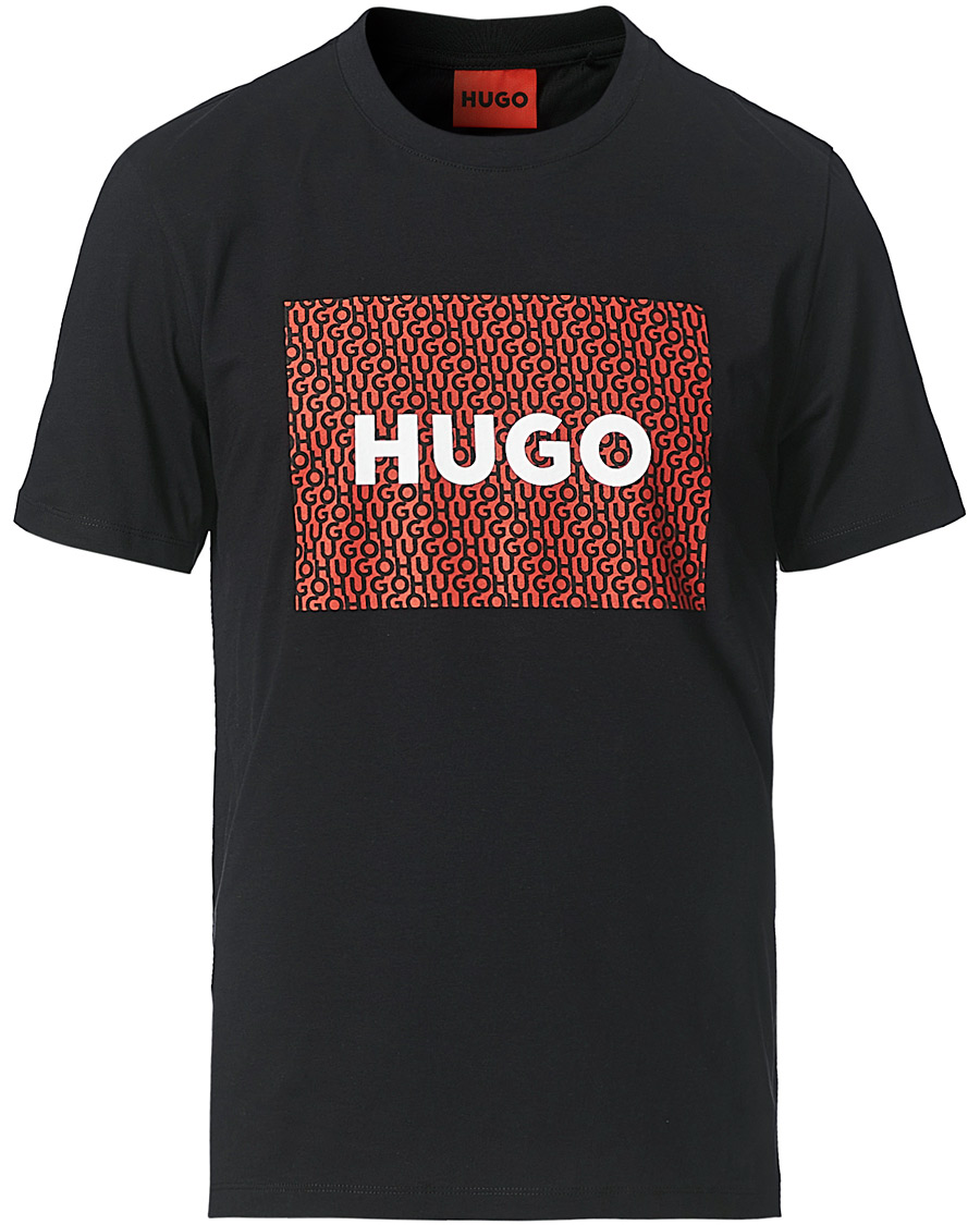 HUGO Dulive Logo Crew Neck Tee Black at CareOfCarl.com
