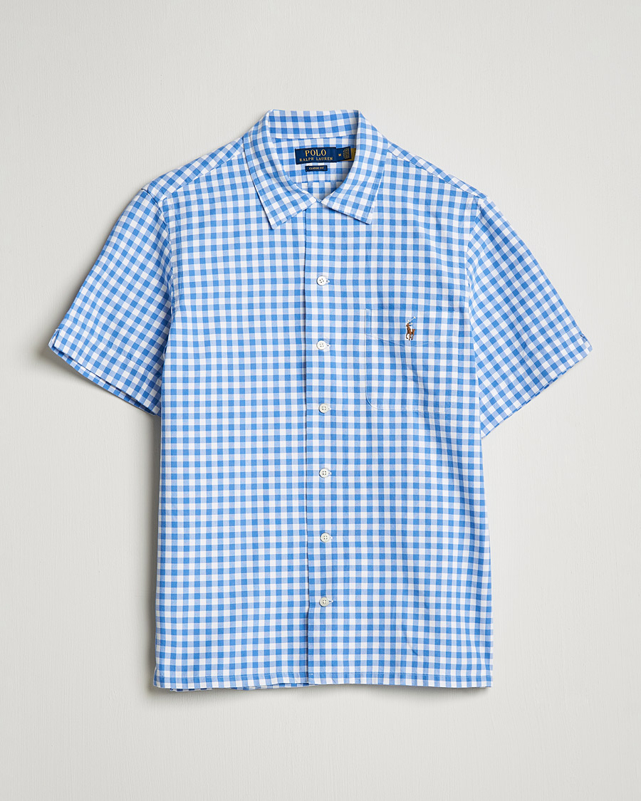 Polo Ralph Lauren Short Sleeve Resort Collar Checked Shirt Blue