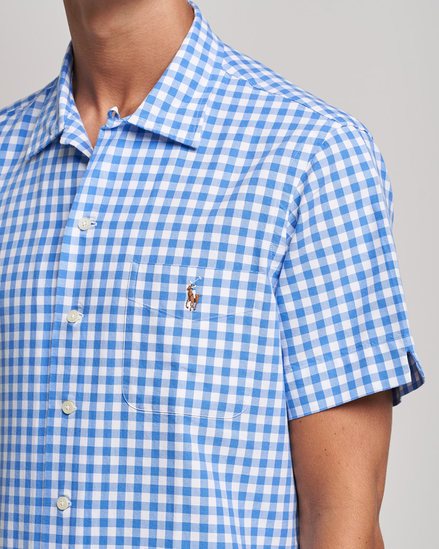 Polo blue and 2024 white checkered shirt