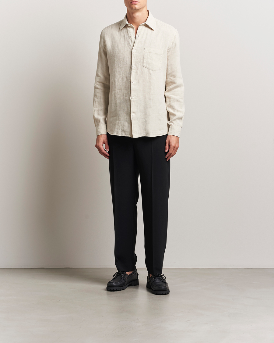 Men | Shirts | A Day's March | Abu Linen Shirt Sand