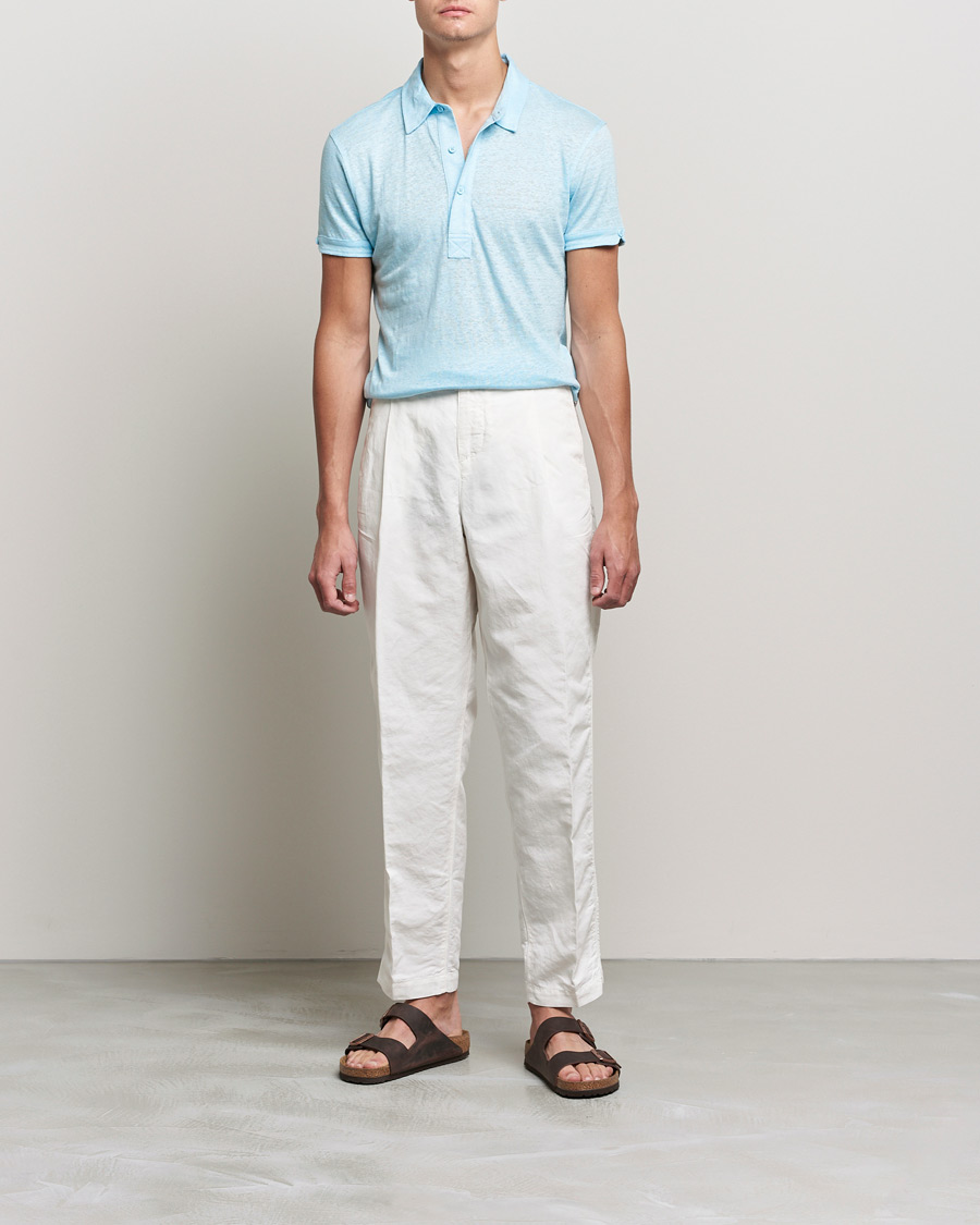 Sebastian Cotton Pique Polo Shirt in White - Orlebar Brown
