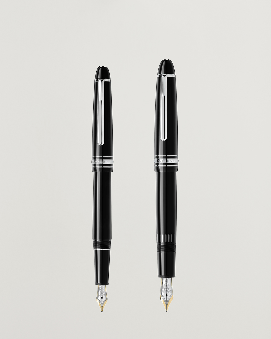 Montblanc black pen discount with silver accents 163